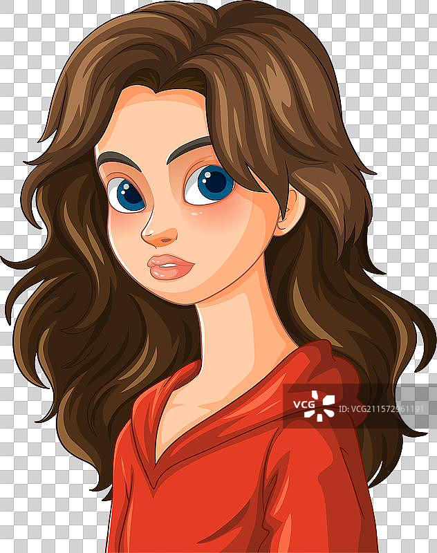 一个有波浪卷发的女孩图片素材