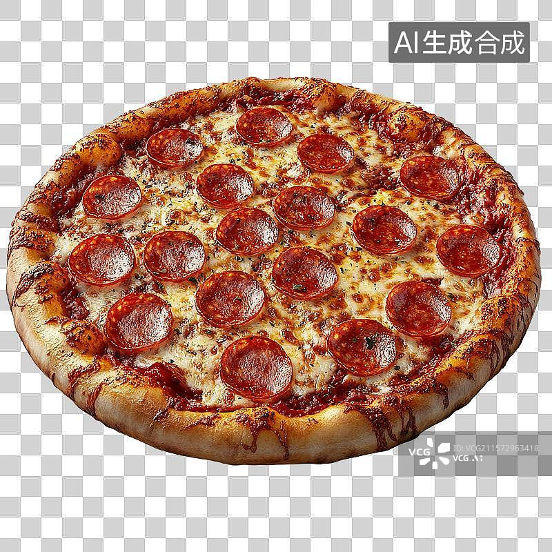 【AI数字艺术】意大利辣香肠披萨图片素材