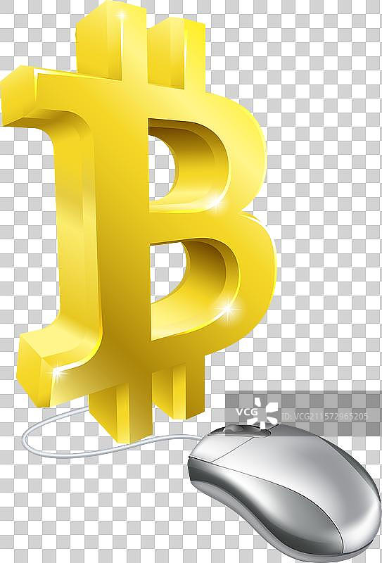 比特币电脑鼠标概念图片素材