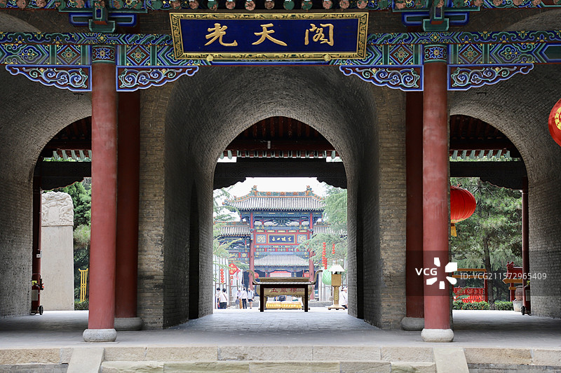 尧庙光天阁：中式古建门洞的古典韵味图片素材