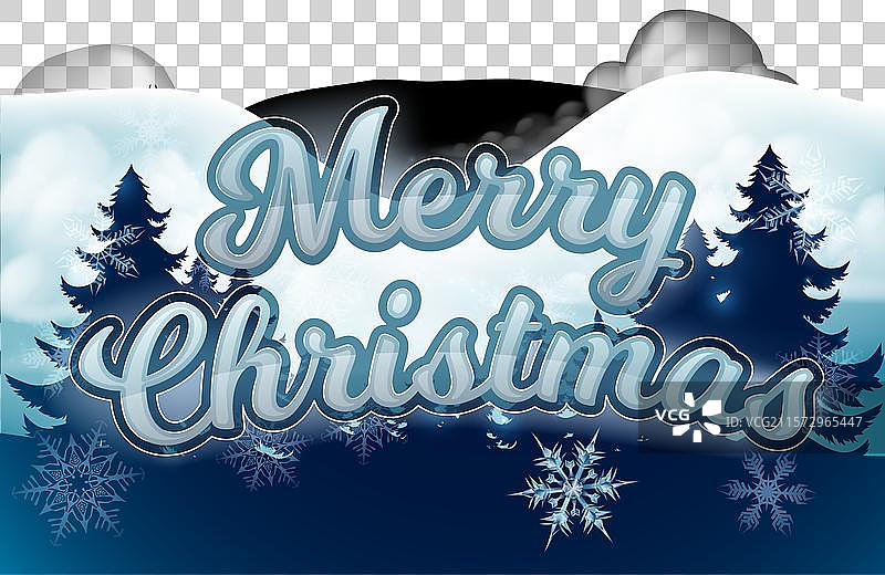圣诞快乐冬季树木雪花图形图片素材