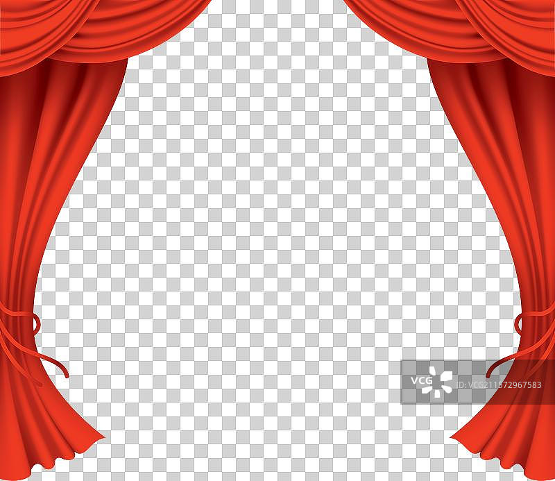红色窗帘 逼真的剧院面料 丝绸图片素材