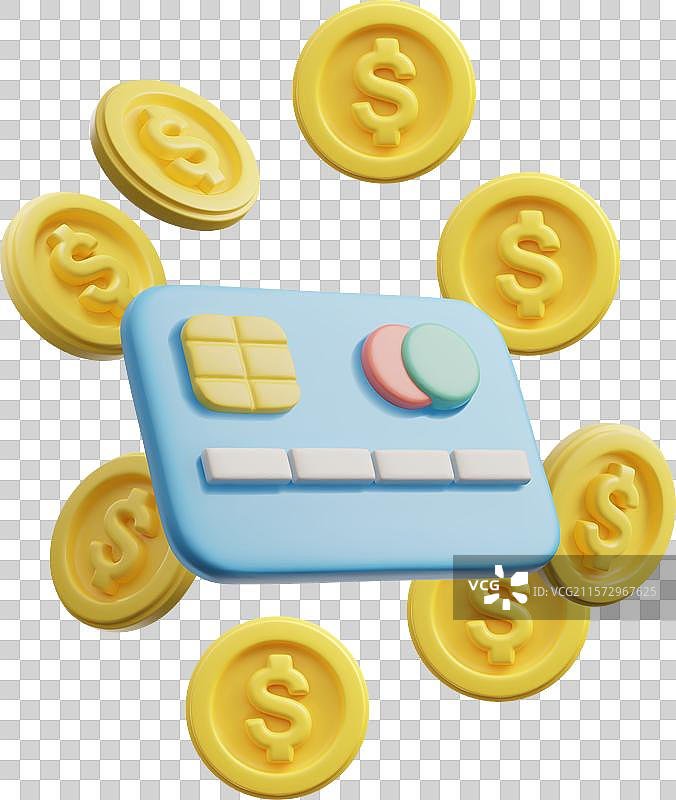 银行信用卡三维组合图片素材