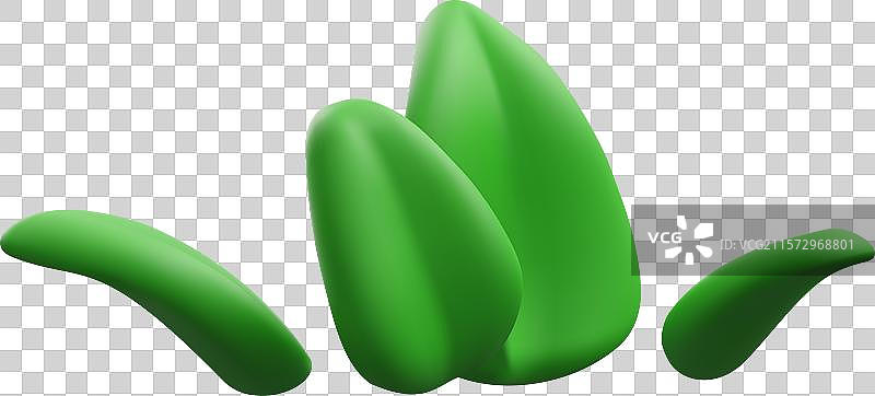 绿色草地3D塑料风格图标卡通图片素材