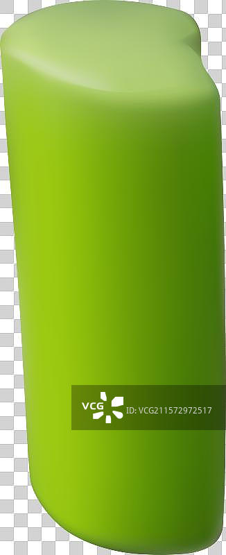 切开的绿色长半部分的3D图标图片素材