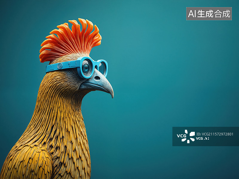 【AI数字艺术】戴眼镜的鸡图片素材