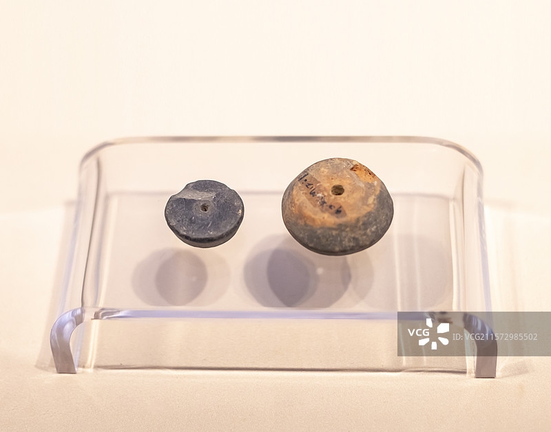 陶纺轮 新石器时代 靖安县郑家坳墓葬 江西省博物馆图片素材