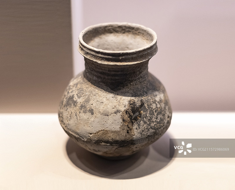 盘口陶壶 新石器时代 靖安县郑家坳墓葬 江西省博物馆图片素材