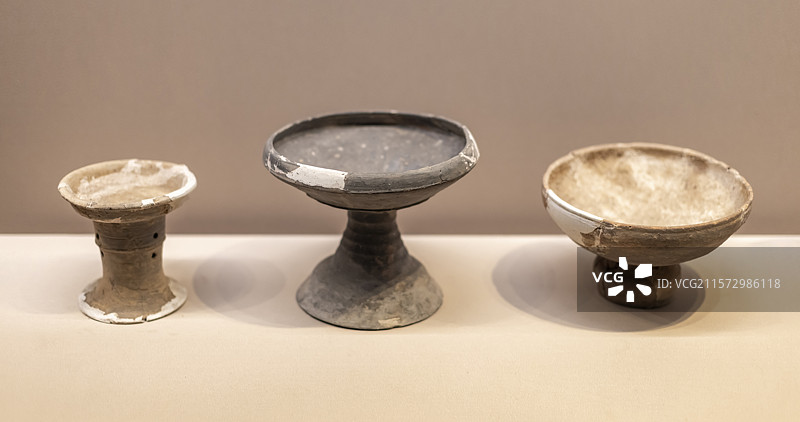 陶豆 新石器时代 靖安县郑家坳墓葬 江西省博物馆图片素材