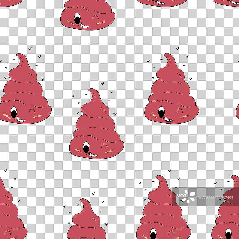 白色背景上的可爱便便无缝图案图片素材