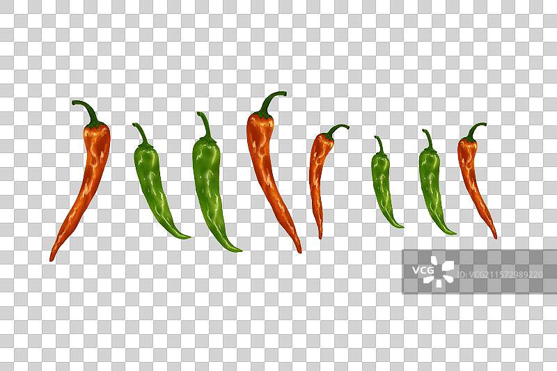 辣椒青椒红椒小米辣插画免抠元素图片素材