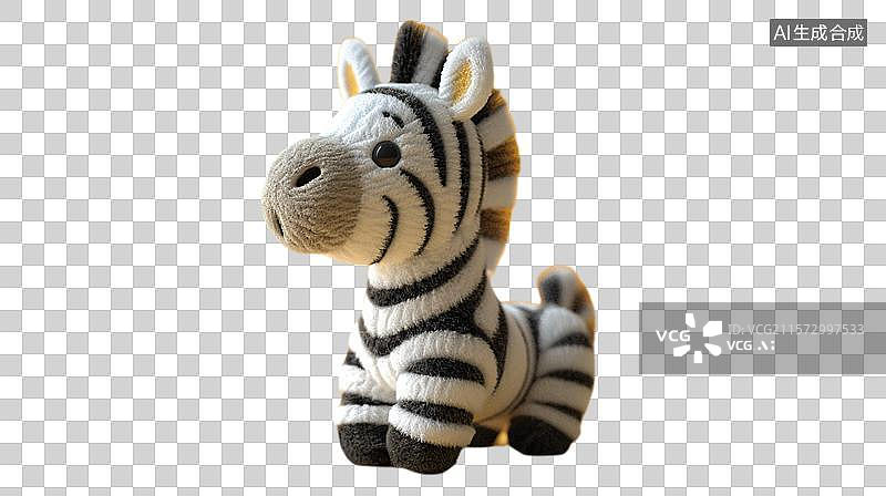 【AI数字艺术】可爱斑马毛绒玩具  黑白条纹斑马玩偶图片素材