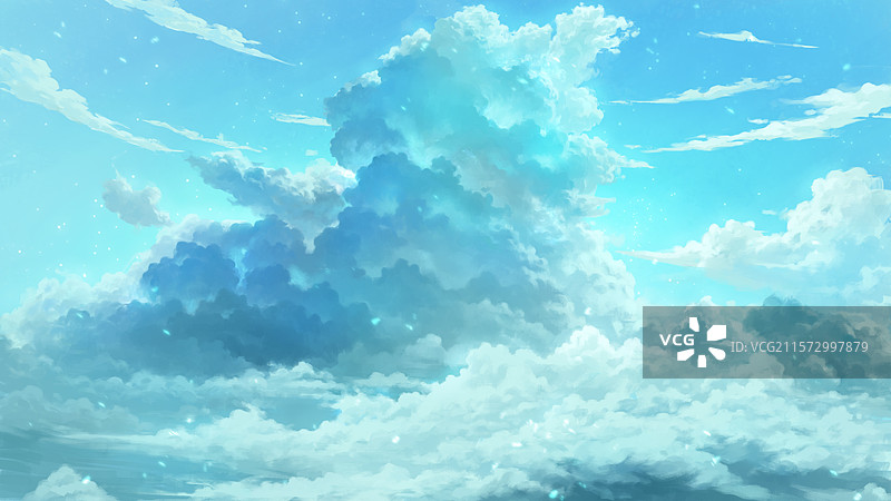 唯美治愈清新的天空云朵风景图片素材