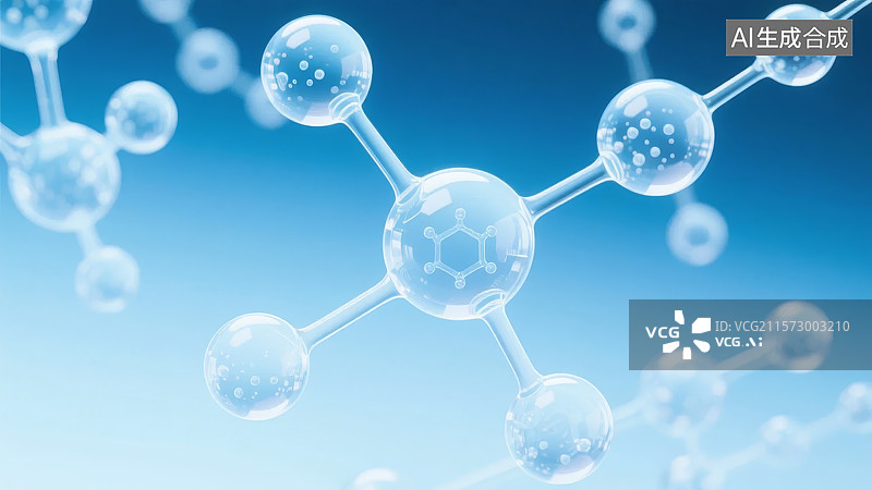 【AI数字艺术】分子结构的微观展示图片素材