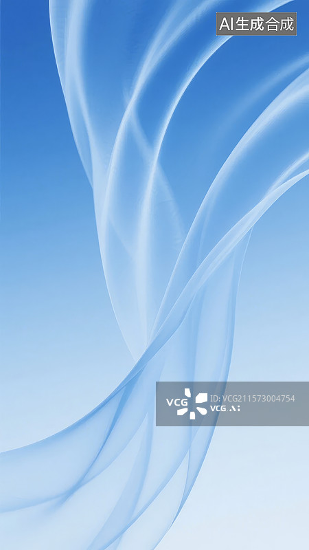 【AI数字艺术】蓝色背景上的柔和曲线图片素材