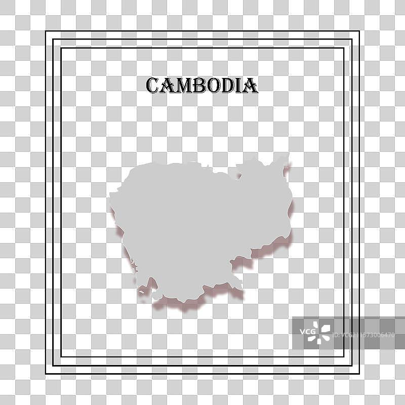 柬埔寨国家地图图标设计图片素材