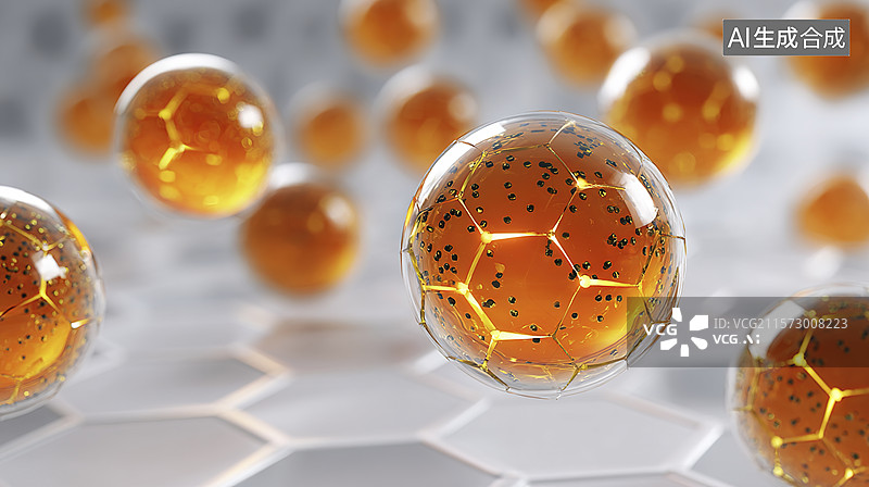 【AI数字艺术】抽象未来蜂巢细胞图片素材