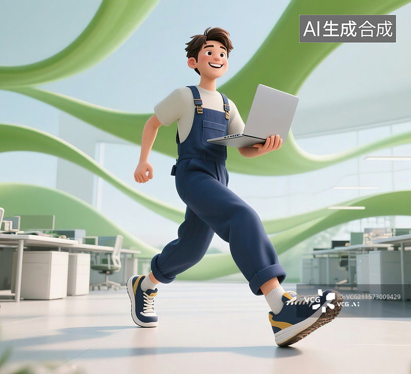 【AI数字艺术】活力职场奔跑者图片素材
