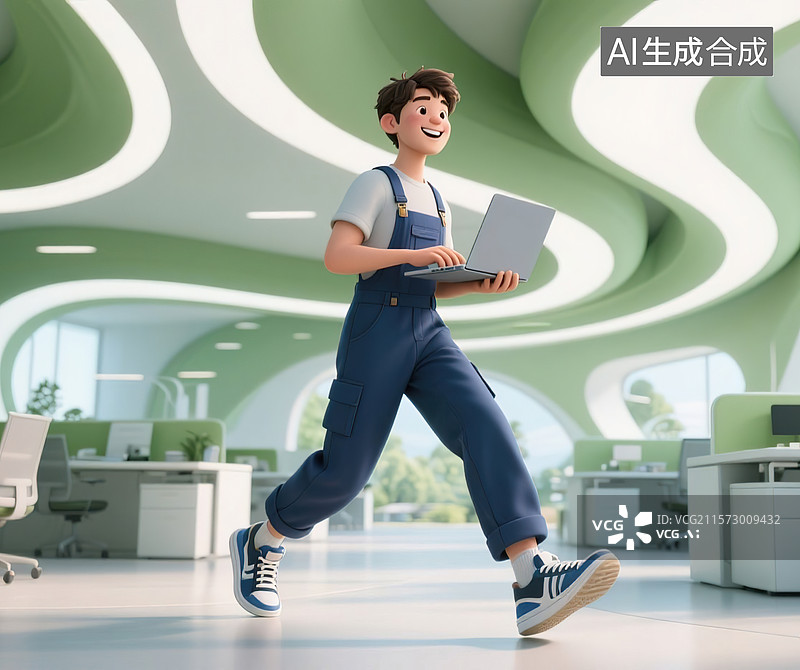 【AI数字艺术】活力职场奔跑者图片素材