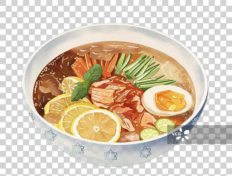 水彩风朝鲜冷面图片素材