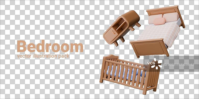 儿童和成人卧室家具套装图片素材