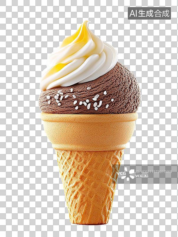【AI数字艺术】【免抠png素材】一支冰淇淋甜筒图片素材