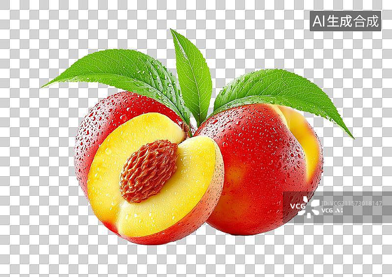 【AI数字艺术】【免抠png素材】新鲜水果桃子图片素材