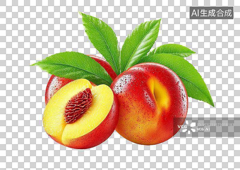 【AI数字艺术】【免抠png素材】新鲜水果桃子图片素材
