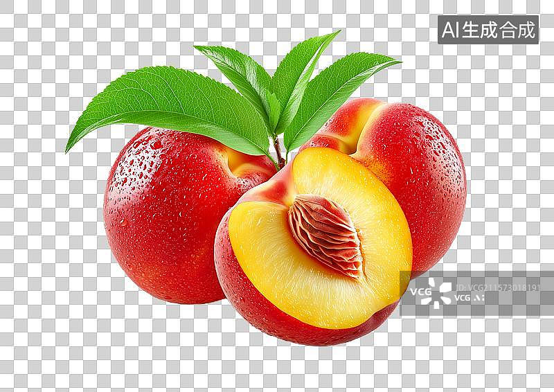 【AI数字艺术】【免抠png素材】新鲜水果桃子图片素材