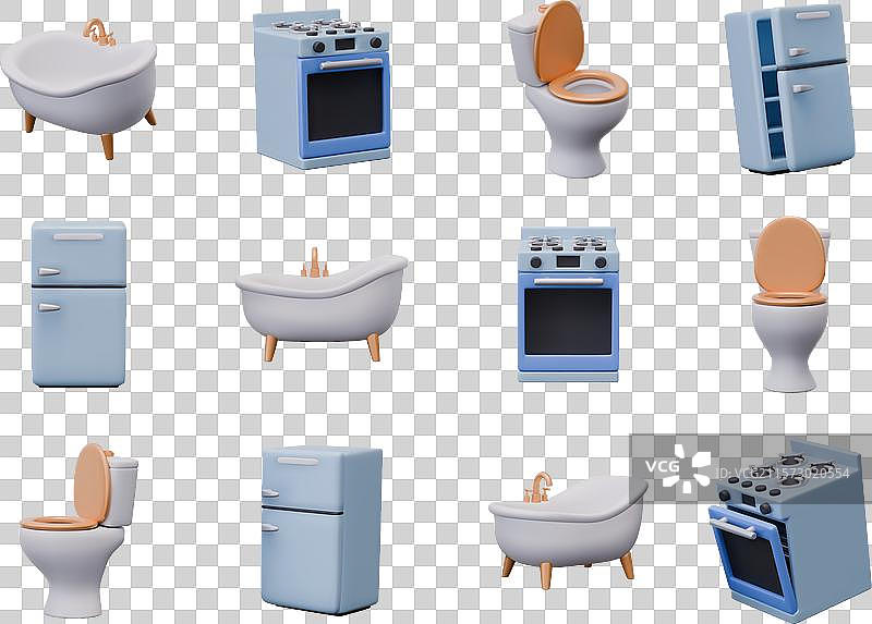 不同的3D管道家用电器图片素材