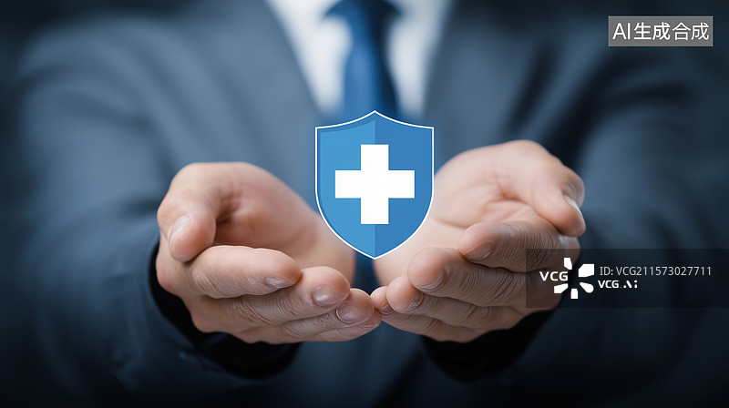 【AI数字艺术】商务人士与安全防护标识图片素材