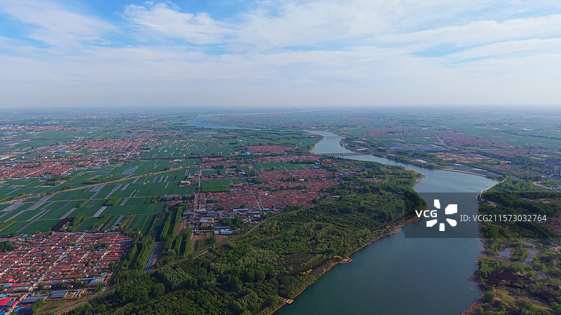潍坊昌邑 潍河国家水利风景区 潍河大桥图片素材