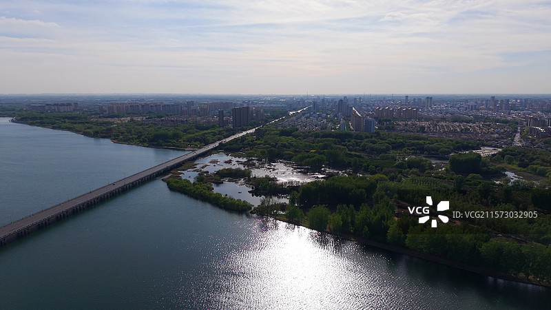 潍坊昌邑 潍河国家水利风景区 潍河大桥图片素材