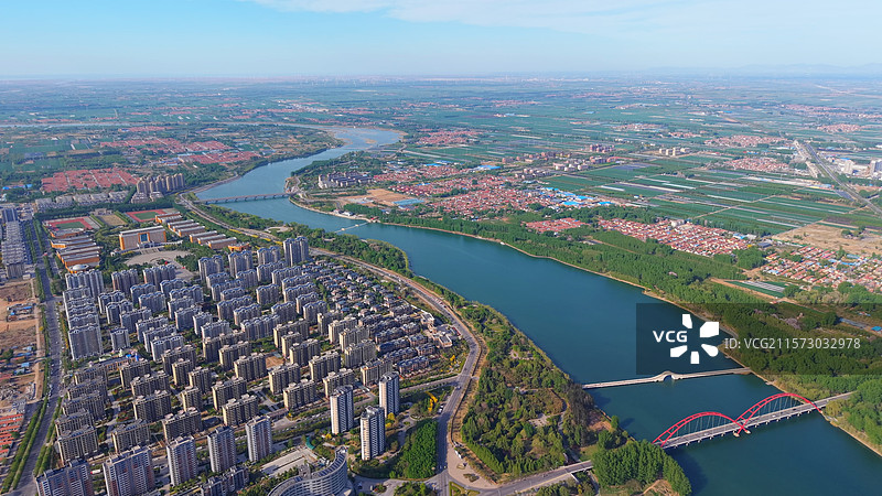 潍坊昌邑 潍河国家水利风景区 潍河大桥图片素材