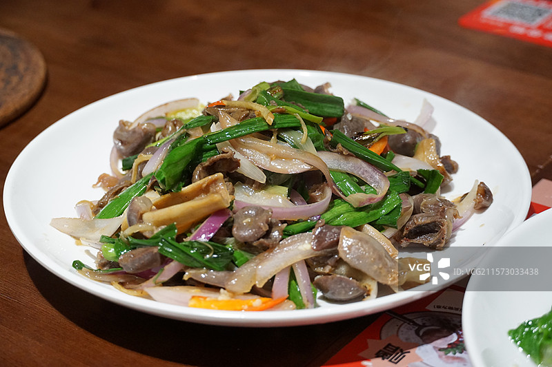 斯丹姜母鸭的炒鸭杂图片素材