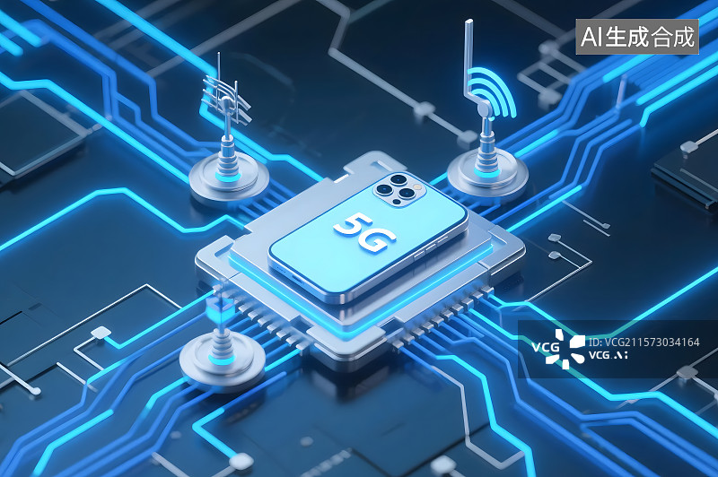 【AI数字艺术】5G科技概念背景图图片素材
