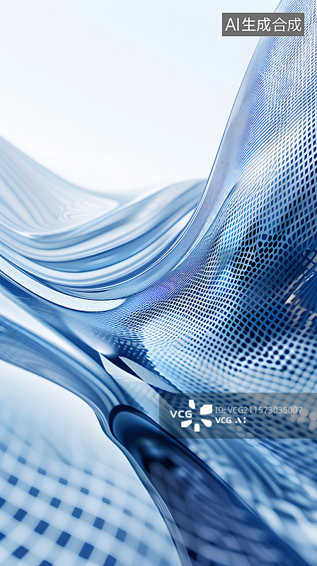 【AI数字艺术】3D立体抽象山脉湖泊科技背景图片素材