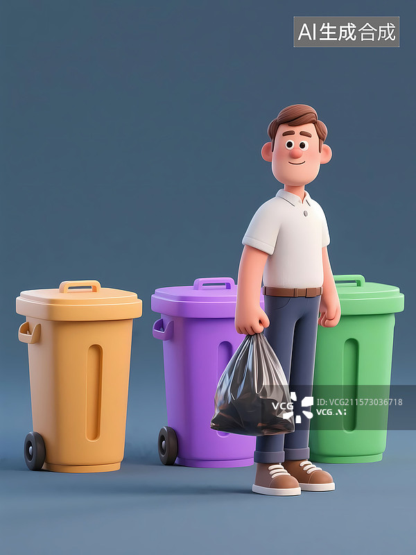 【AI数字艺术】3D立体卡通人物插画图片素材