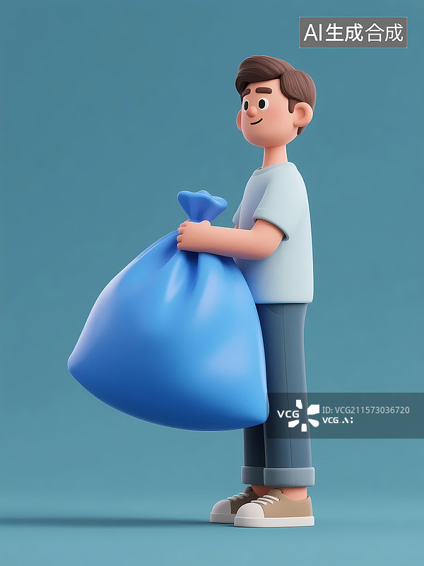 【AI数字艺术】3D立体卡通人物插画图片素材