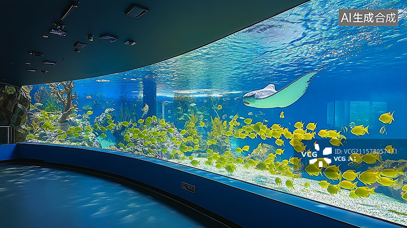 【AI数字艺术】水族馆美人鱼表演图片素材