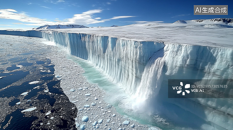 【AI数字艺术】冰川融化 温室效应图片素材