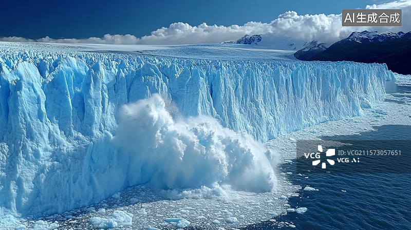 【AI数字艺术】冰川融化 温室效应图片素材