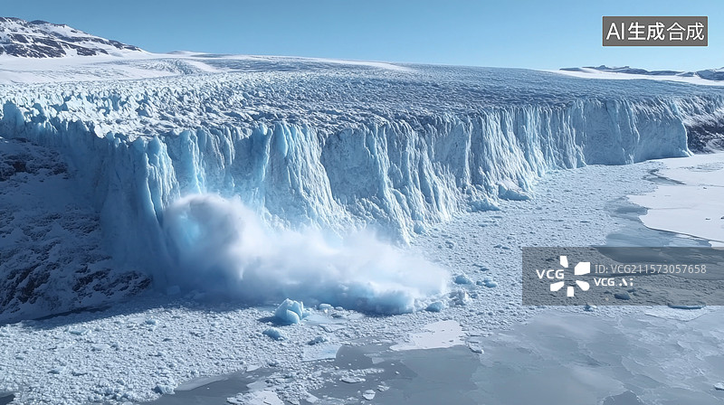 【AI数字艺术】冰川融化 温室效应图片素材