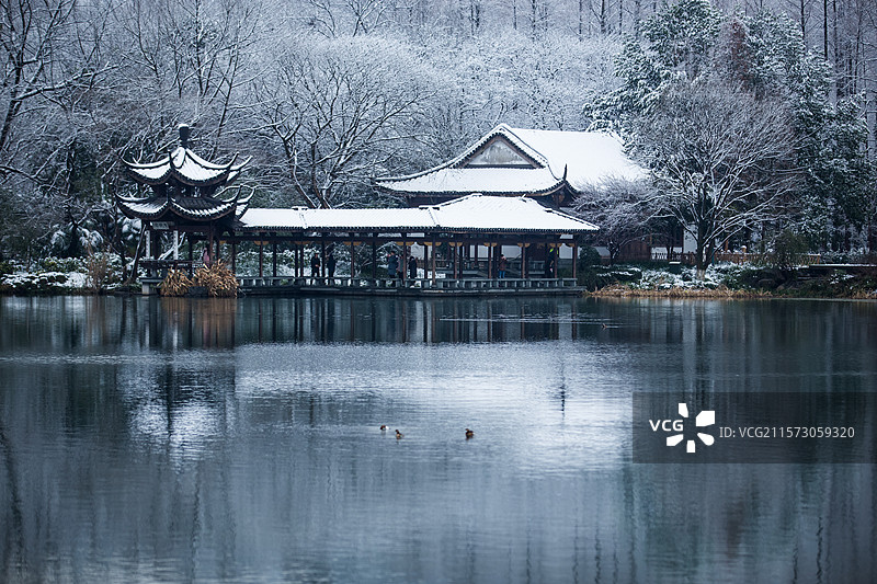 杭州浴鹄湾雪韵图片素材