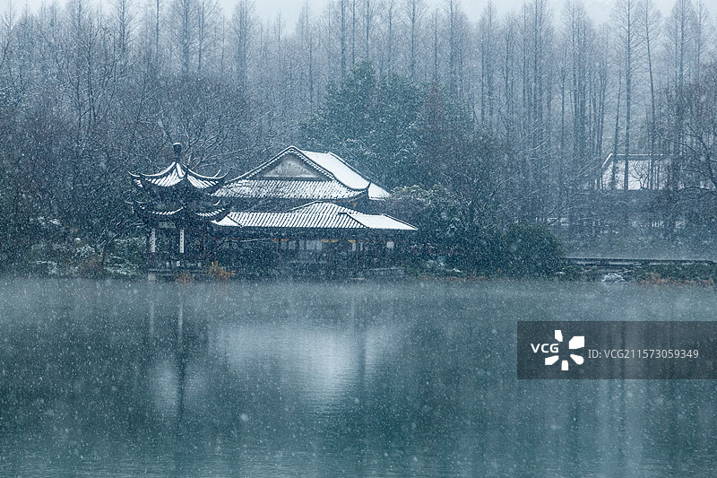 杭州浴鹄湾雪韵图片素材
