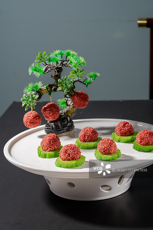 网红菜荔枝虾球图片素材