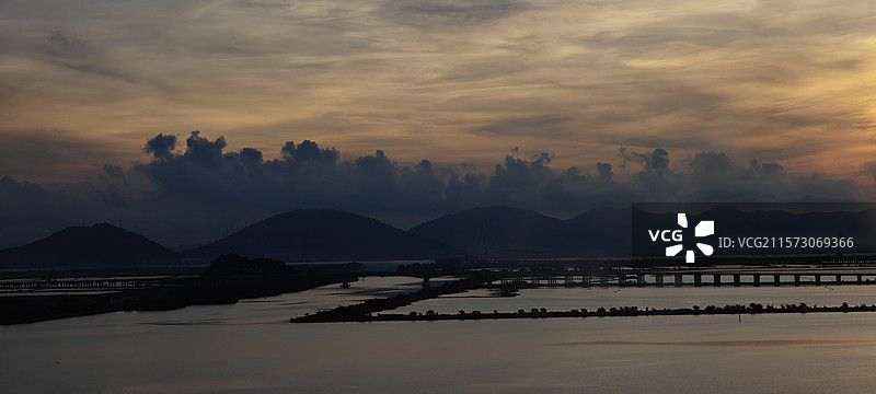 珠海金湾日出之前图片素材