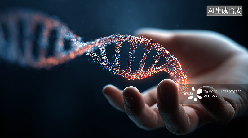 【AI数字艺术】DNA脱氧核糖核酸双螺旋结构背景图片素材