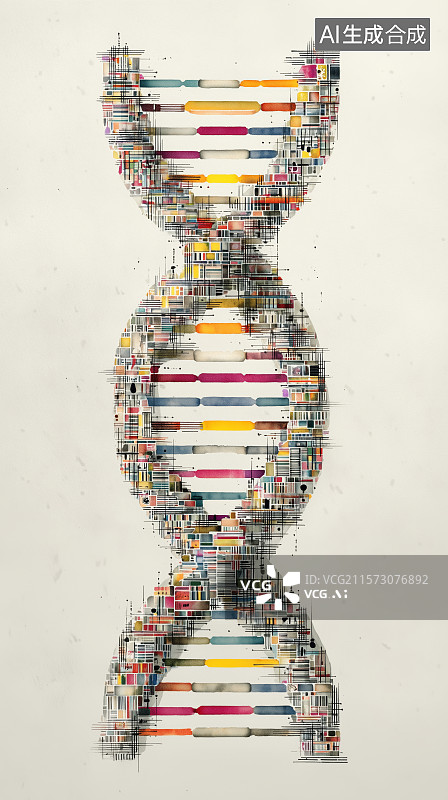 【AI数字艺术】DNA脱氧核糖核酸双螺旋结构背景图片素材