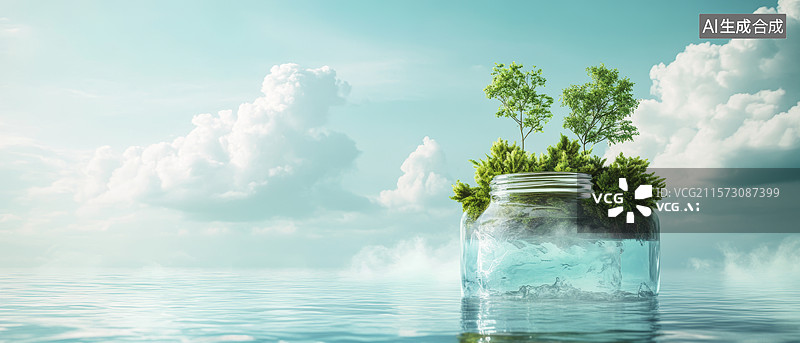 【AI数字艺术】梦幻海岛绿洲图片素材